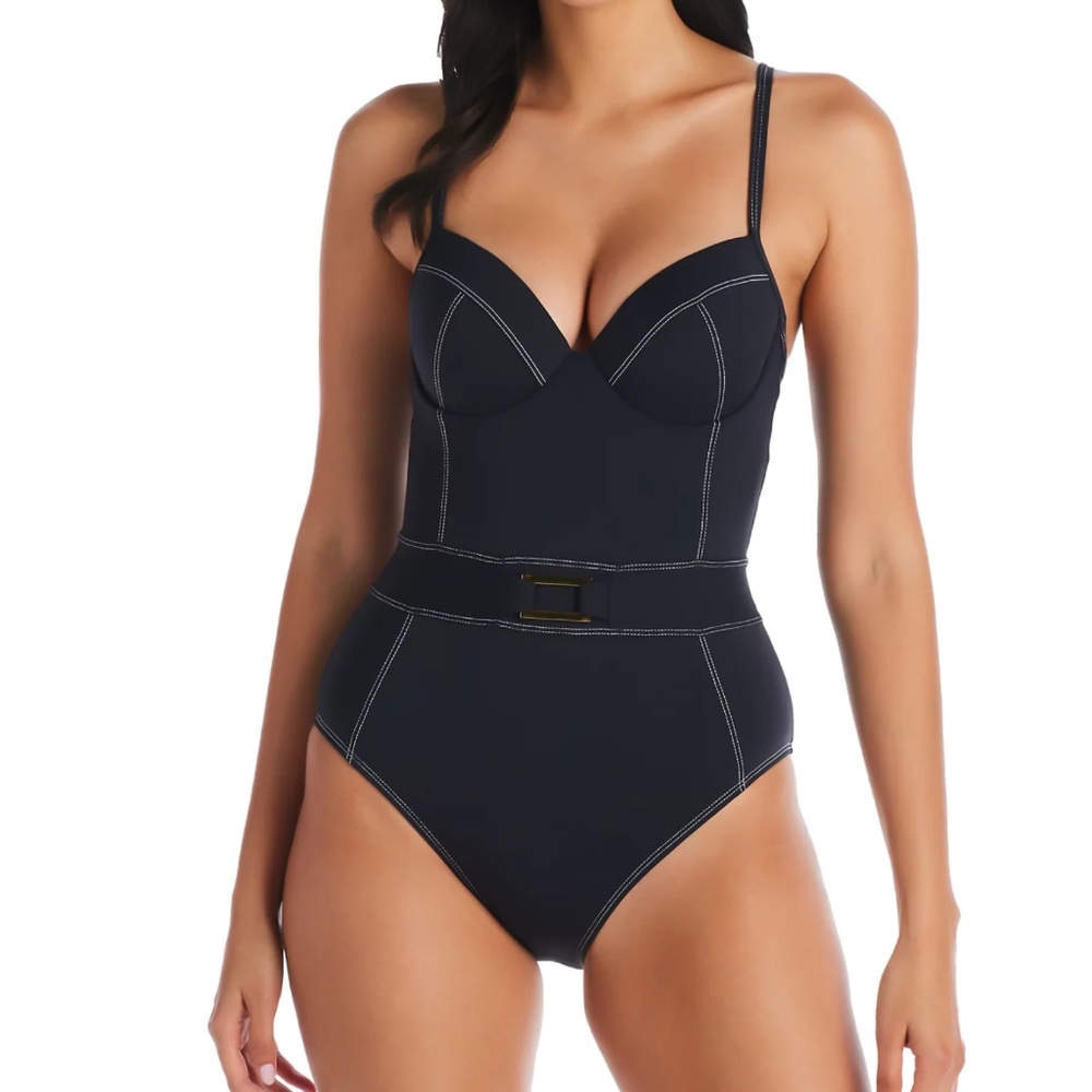 Bleu by Rod Beattie Women's A Fine Line One-Piece Swimsuit